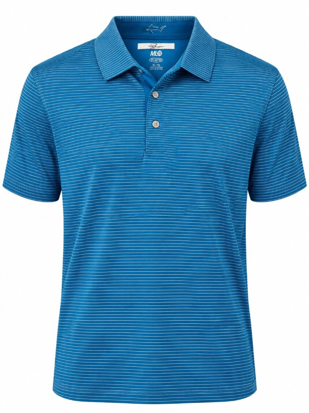 Greg Norman ML75 Men’s Golf Polo Shirt – Blue Striped – XL – New With Tags